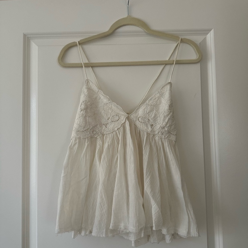 White Lace Spaghetti Strap Top
